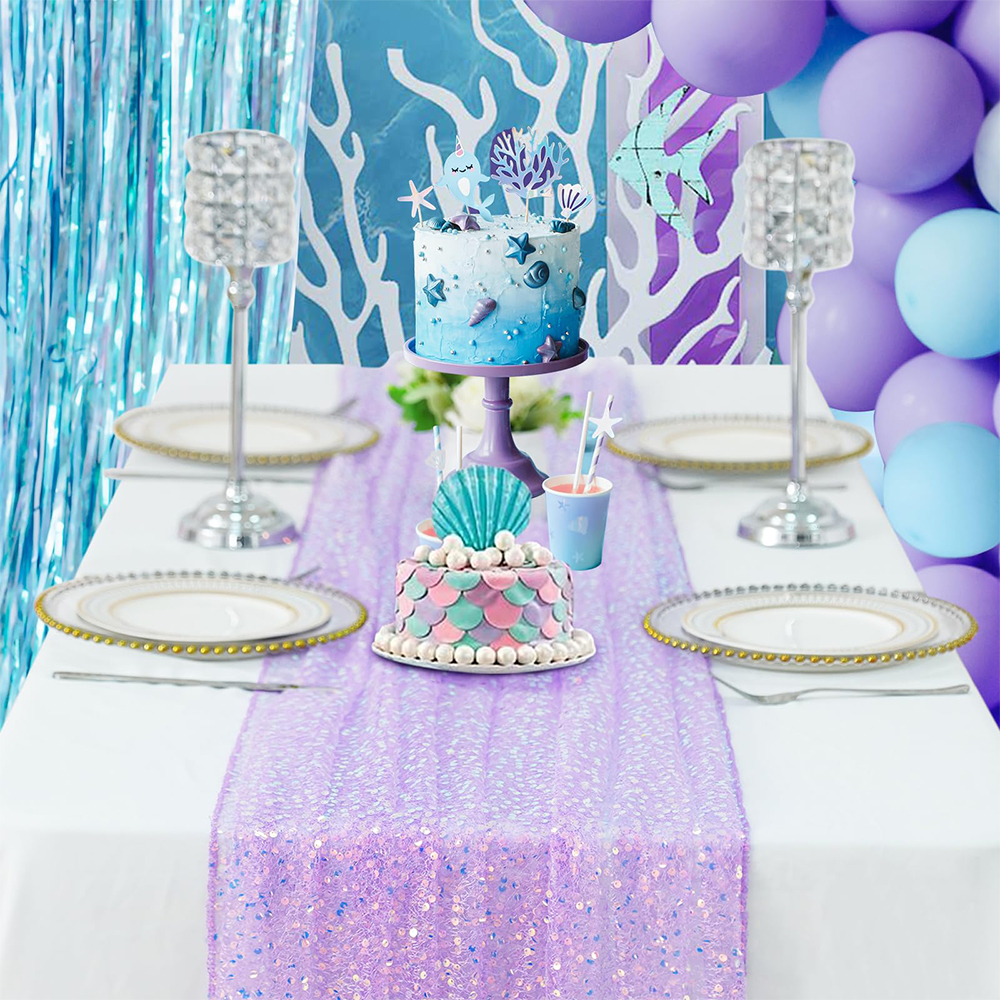 Mermaid Table Runner Iridescen - Christmas Table Runner ulasan dan harga