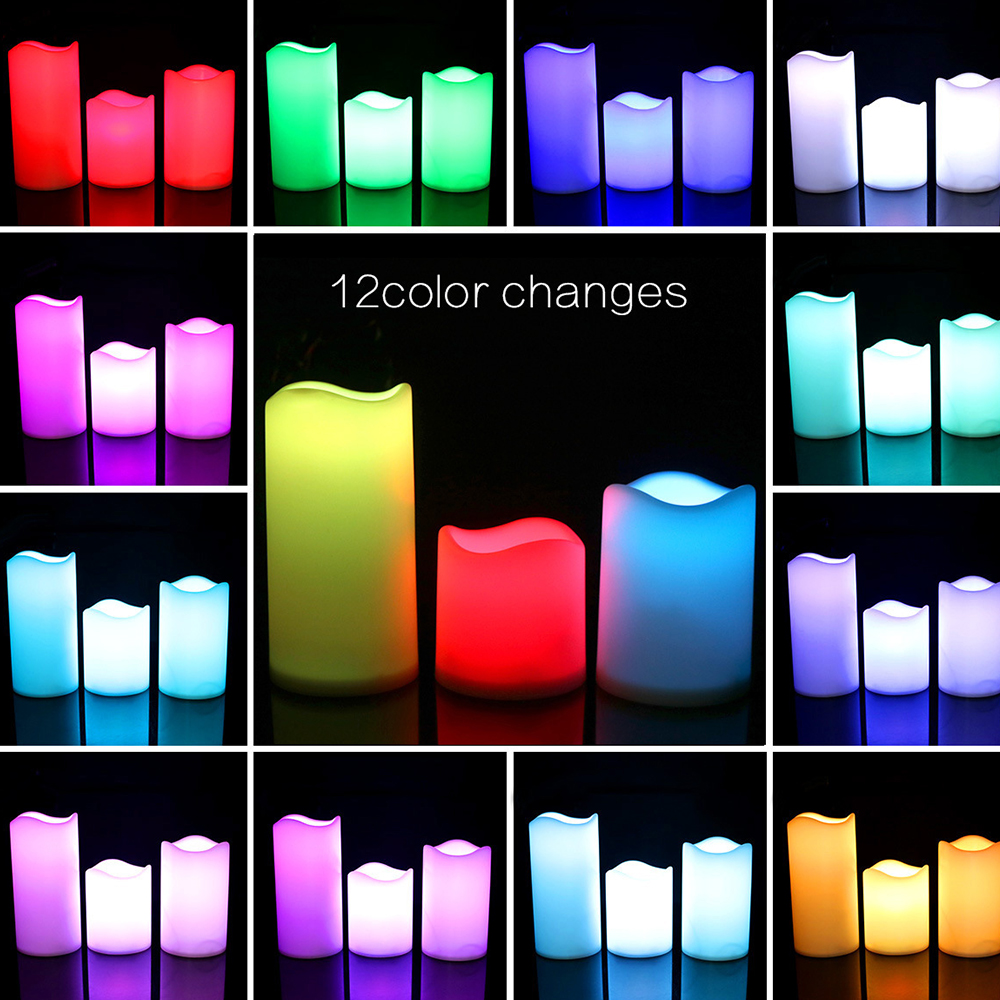 3pcs/ set LED Flameless Flicke - Holiday Candle Set ulasan dan harga
