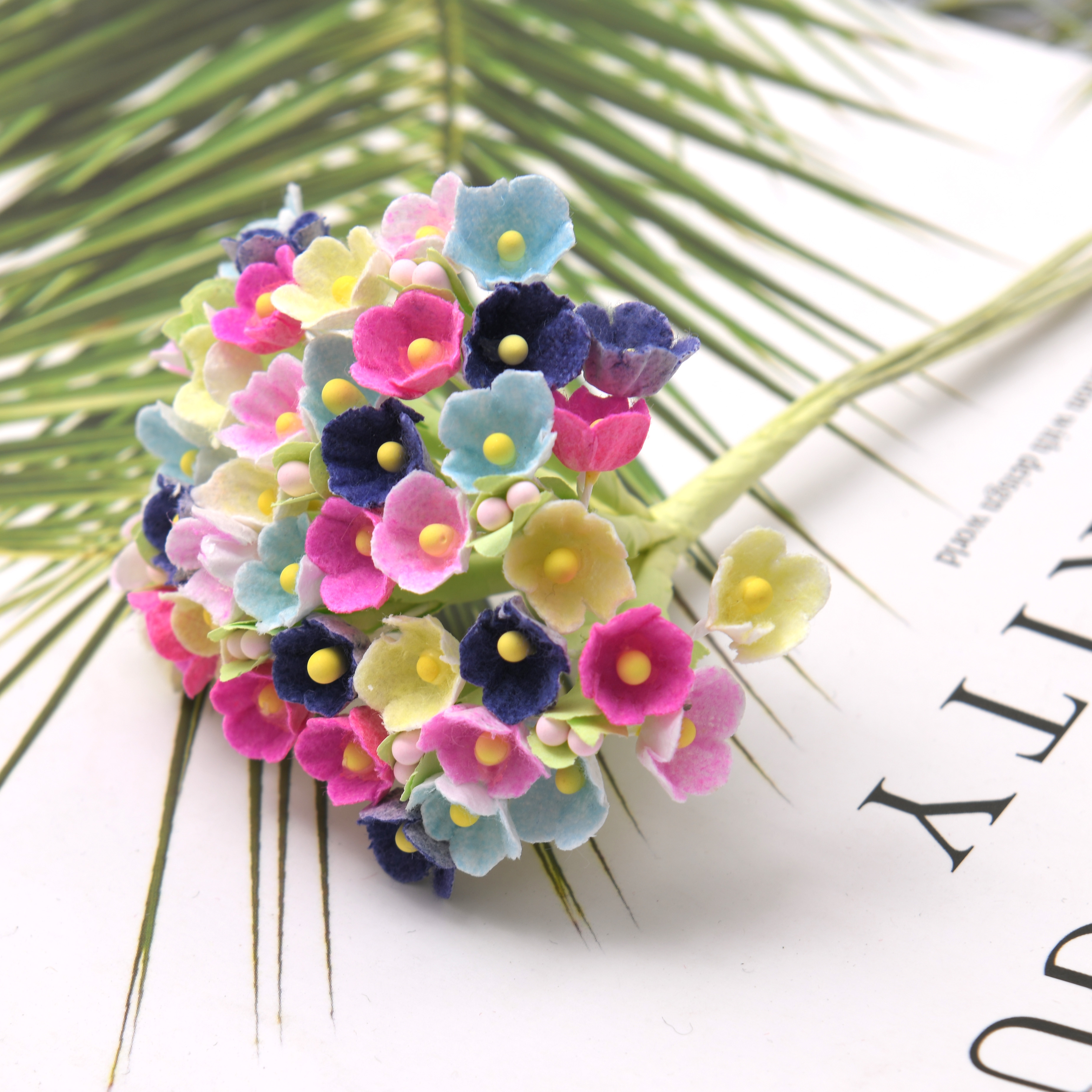 8pcs/1bunch Mini Paper Rose Fl - Christmas Wreath Fake ulasan dan harga