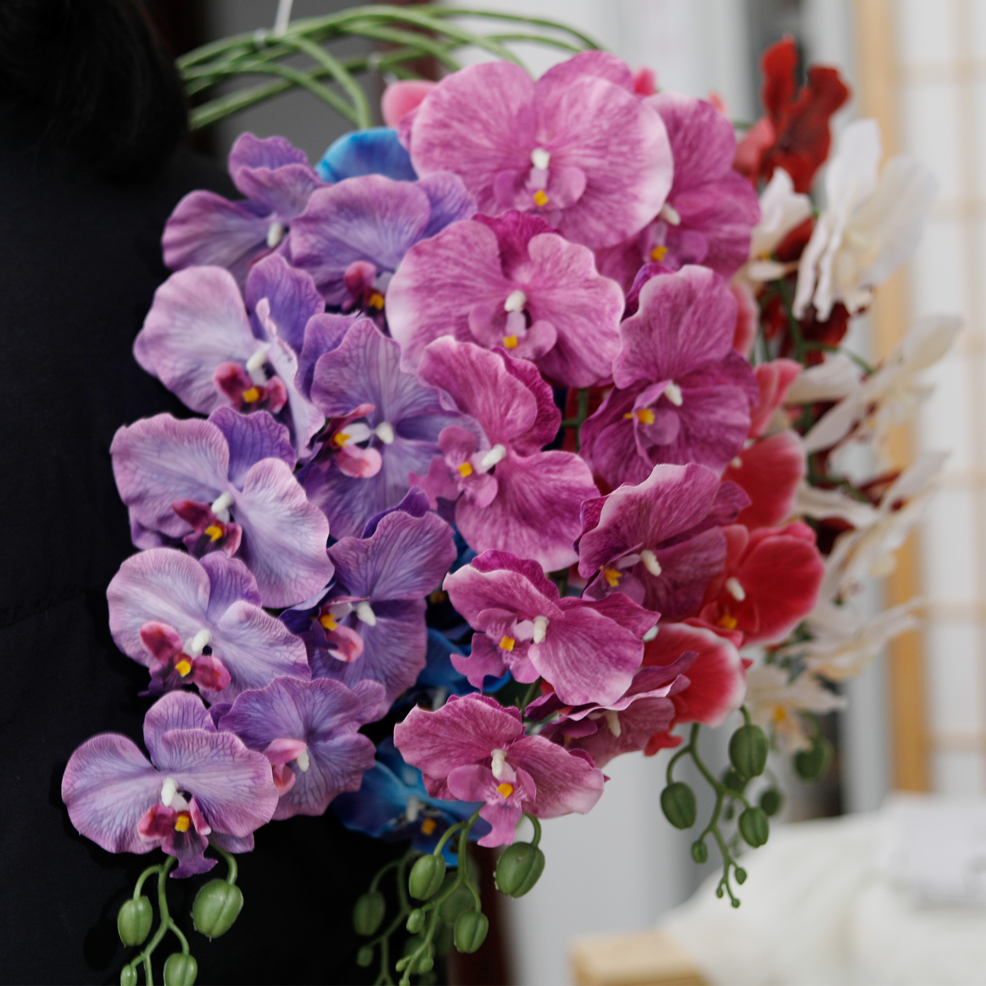 Long Branch Butterfly Orchids  - Christmas Wreath Fake ulasan dan harga