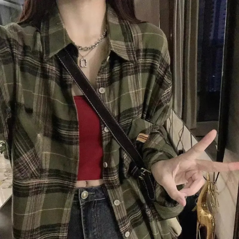 Plaid Shirt for Women's Autumn - Christmas Throw Blanket ulasan dan harga