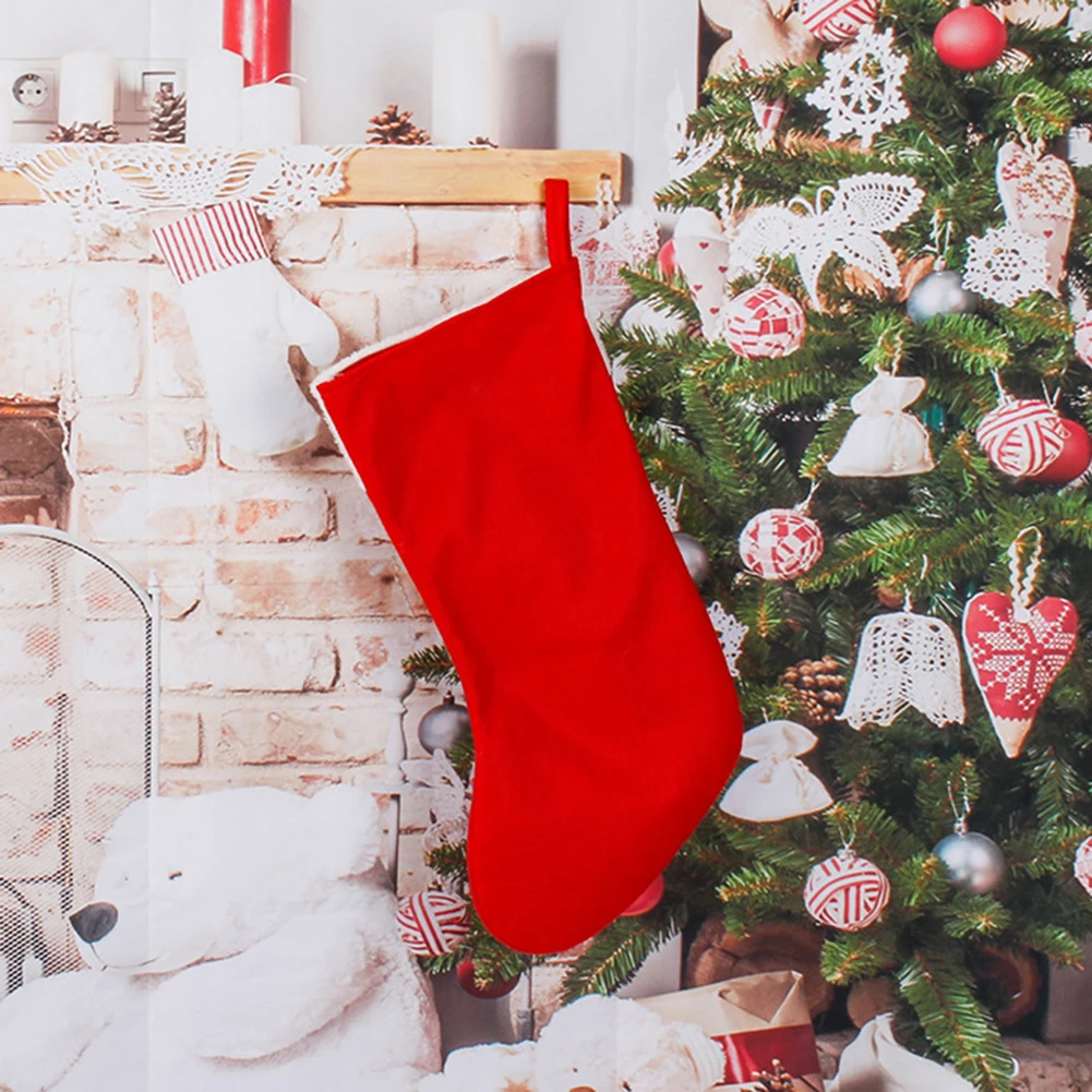Christmas Plush Santa Claus Fa - Christmas Stocking Hanging ulasan dan harga
