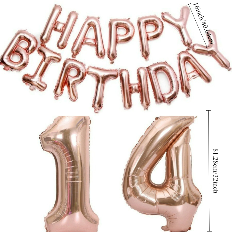 Happy Birthday 32Inch Number F - Tinsel Garland Decoration ulasan dan harga