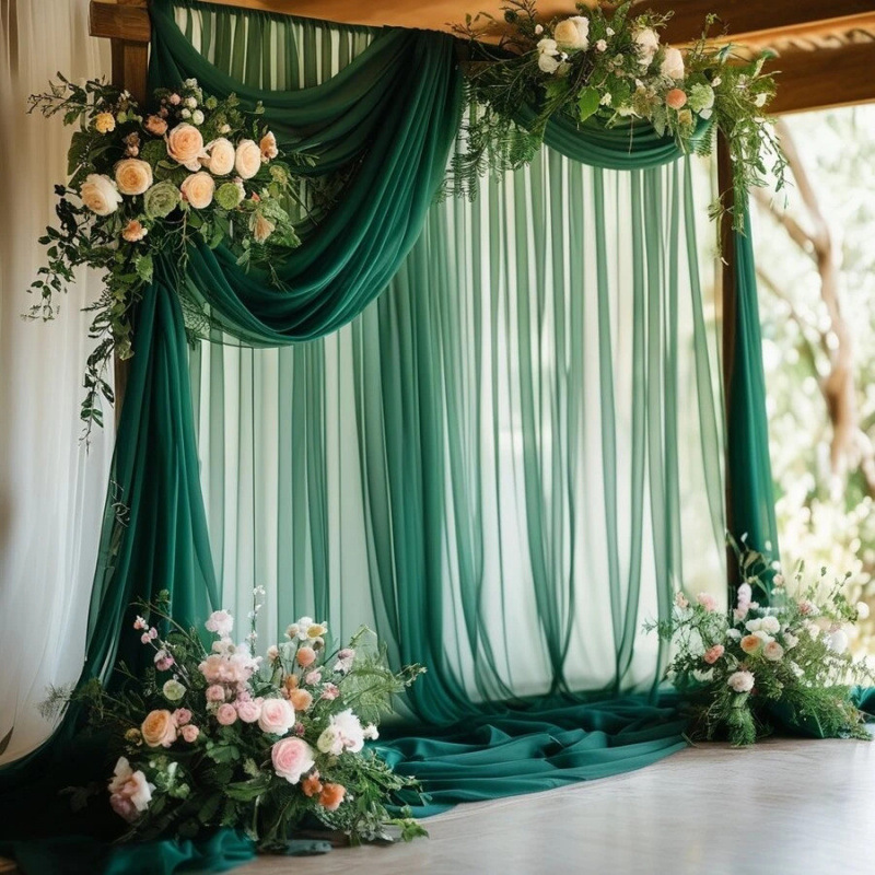 DIY Decor Dark Green Backdrop  - Christmas Table Runner ulasan dan harga