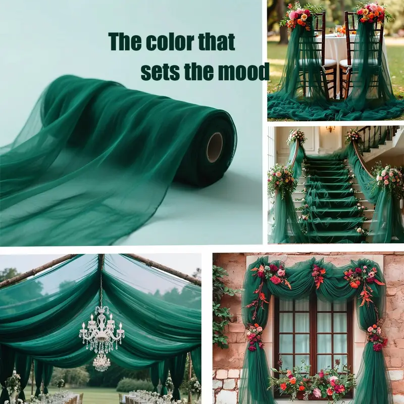 DIY Decor Dark Green Backdrop  - Christmas Table Runner ulasan dan harga