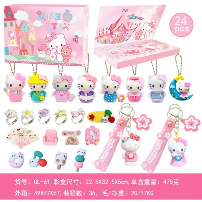 24pcs Cartoon Sanrios Anime He - Advent Calendar Gift ulasan dan harga