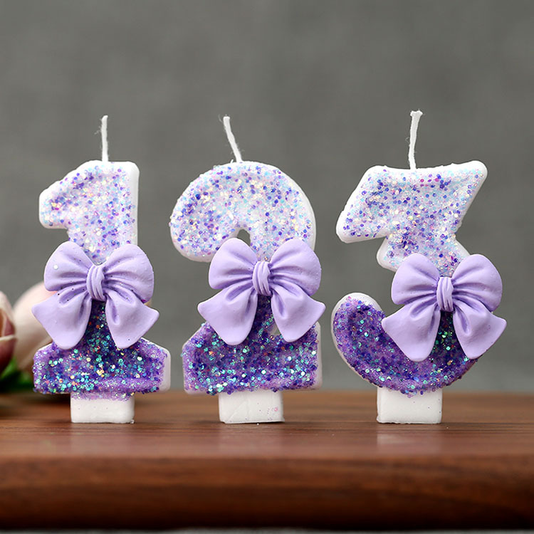 Creative Glitter Gradual Purpl - Holiday Candle Set ulasan dan harga