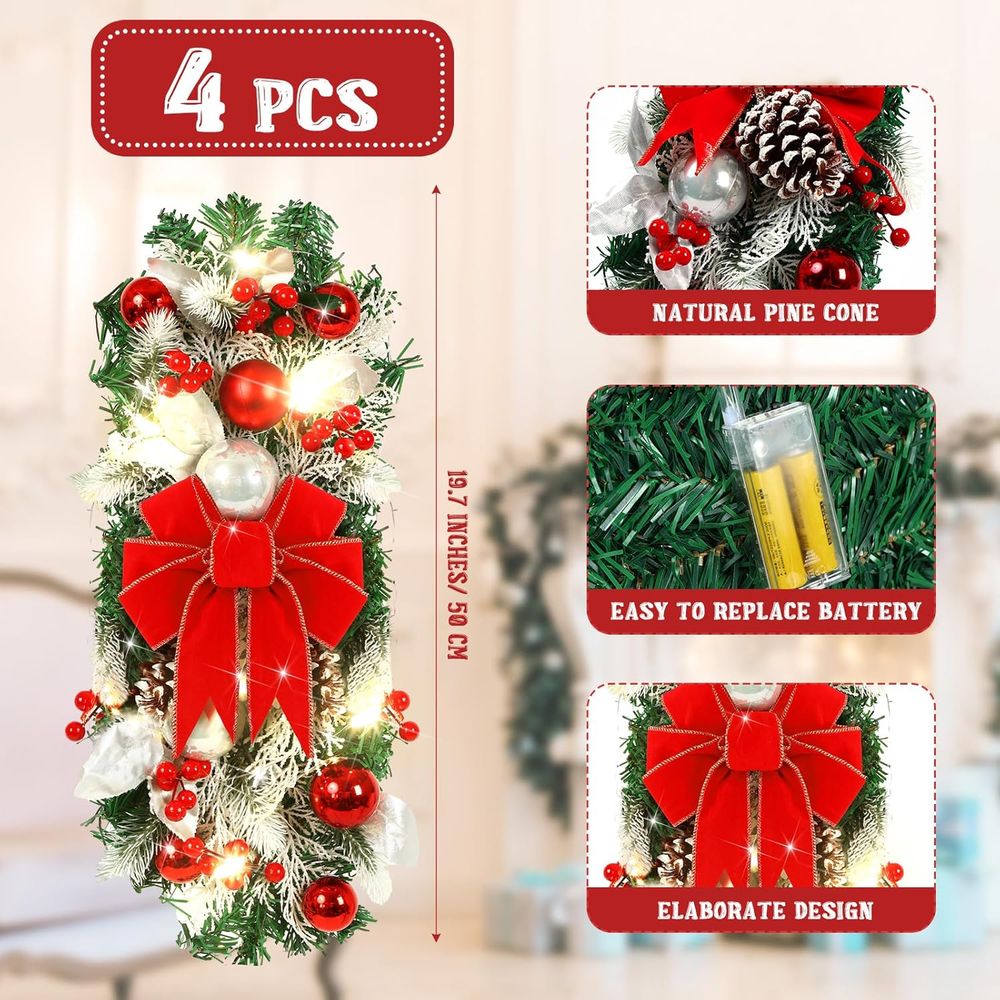 4 Pcs 19.7 LED Lighted Christm - Christmas Lights Outdoor ulasan dan harga