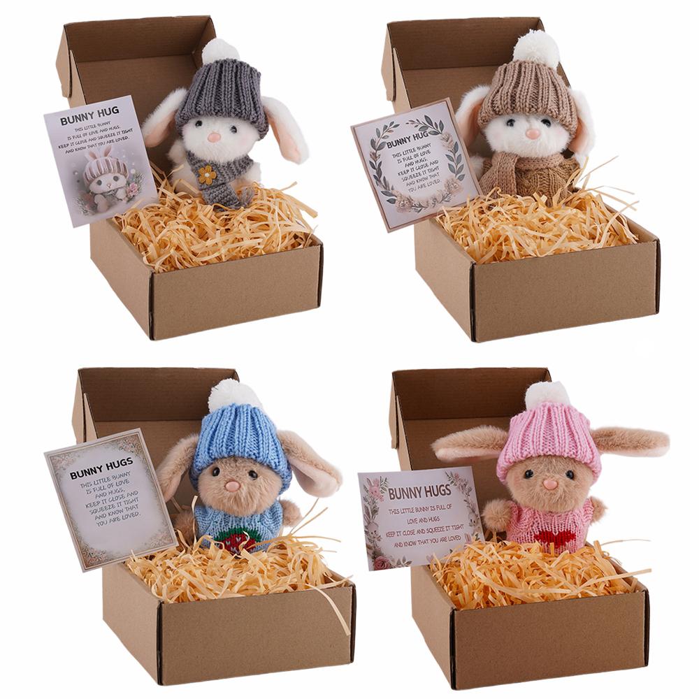 Mini Bunny Hug Cute Easter Gif - Santa Hat Plush ulasan dan harga