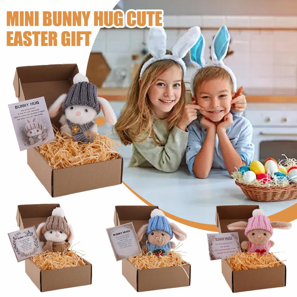Mini Bunny Hug Cute Easter Gif - Santa Hat Plush ulasan dan harga