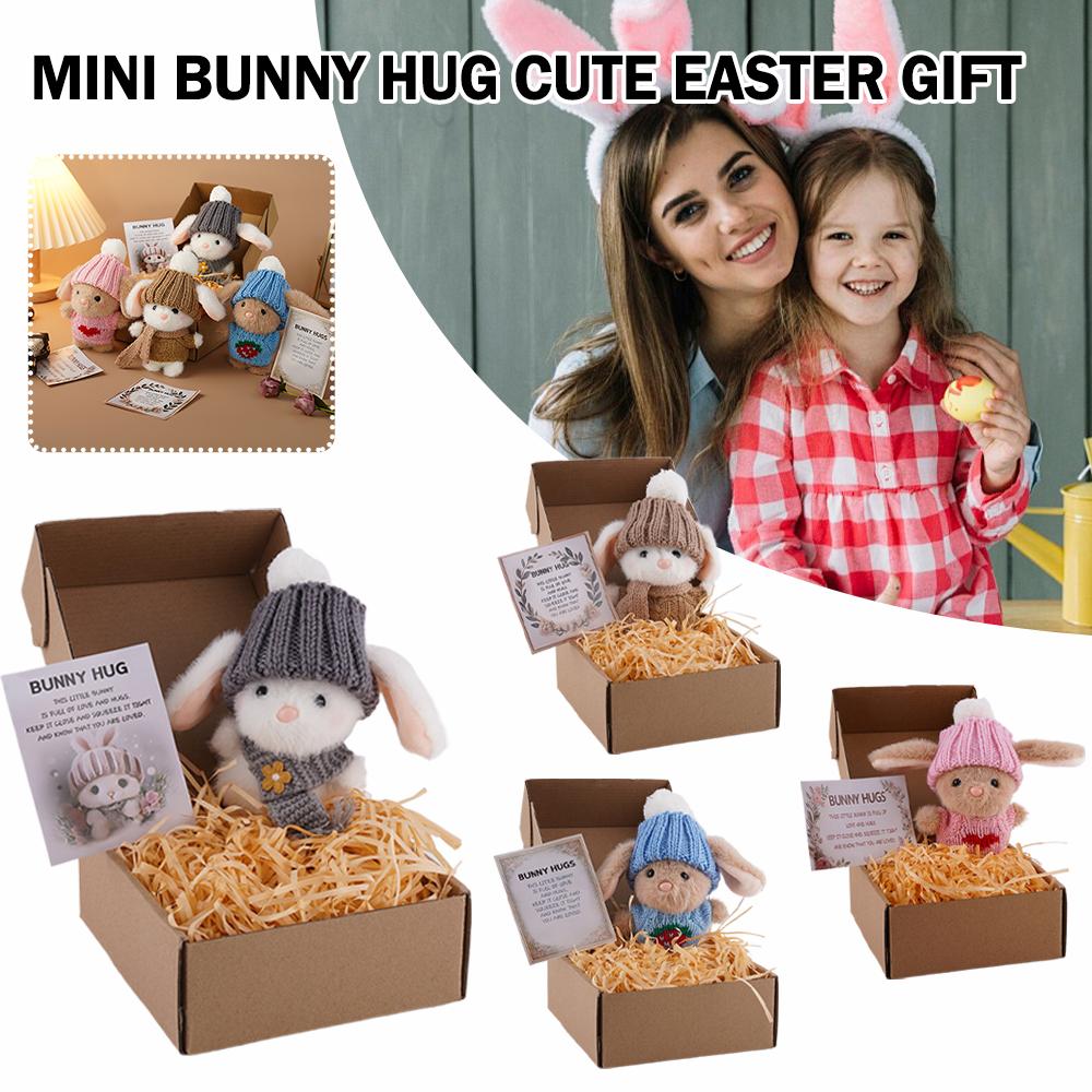 Mini Bunny Hug Cute Easter Gif - Santa Hat Plush ulasan dan harga
