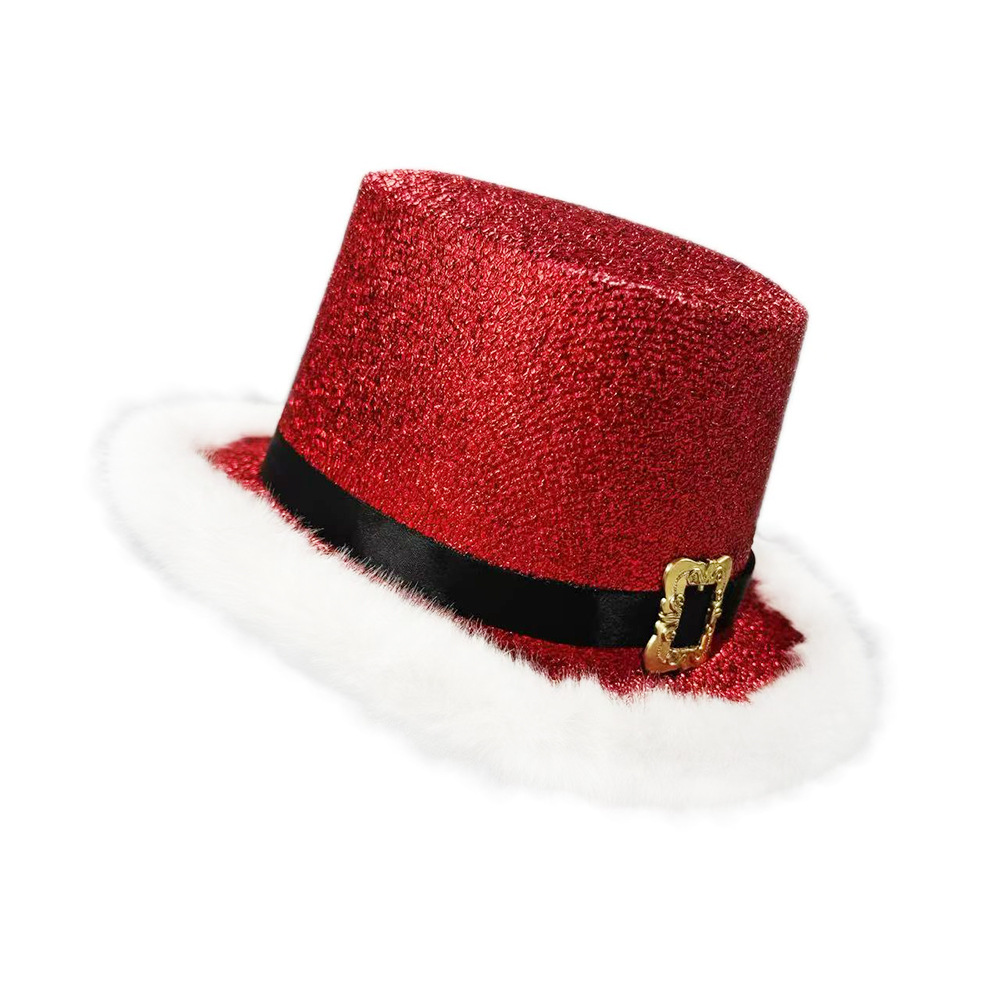 Santa Claus Cap  Shiny Glitter - Santa Hat Plush ulasan dan harga