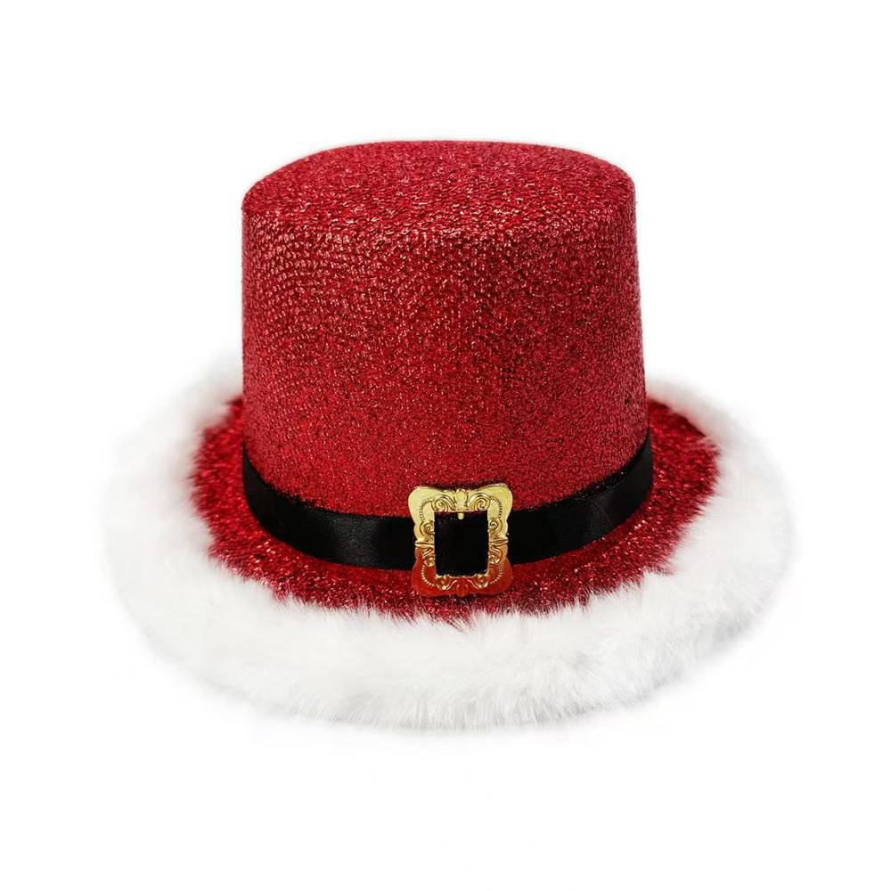 Santa Claus Cap  Shiny Glitter - Santa Hat Plush ulasan dan harga