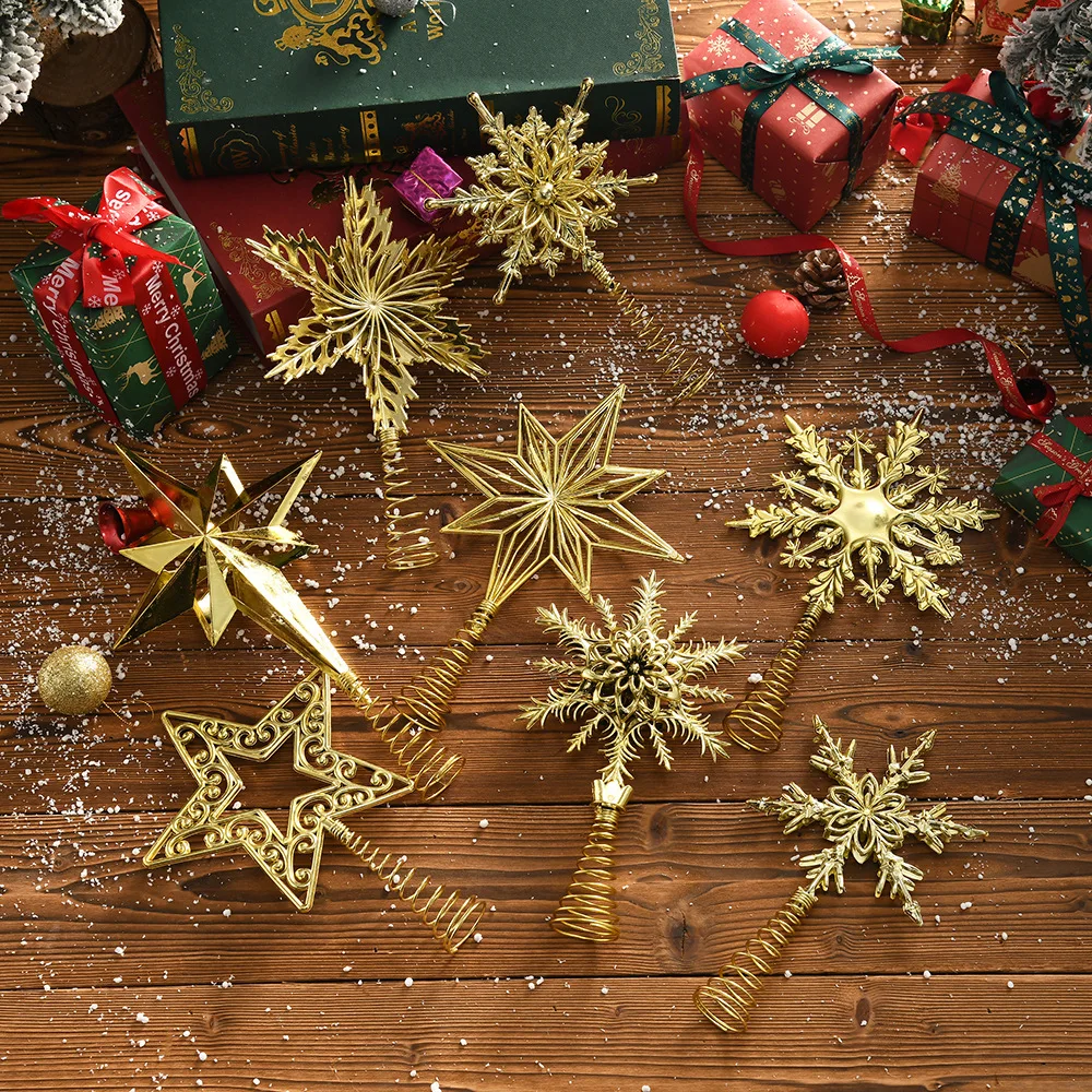 Gold Glitter Metal Tree Topper - Star Tree Topper ulasan dan harga