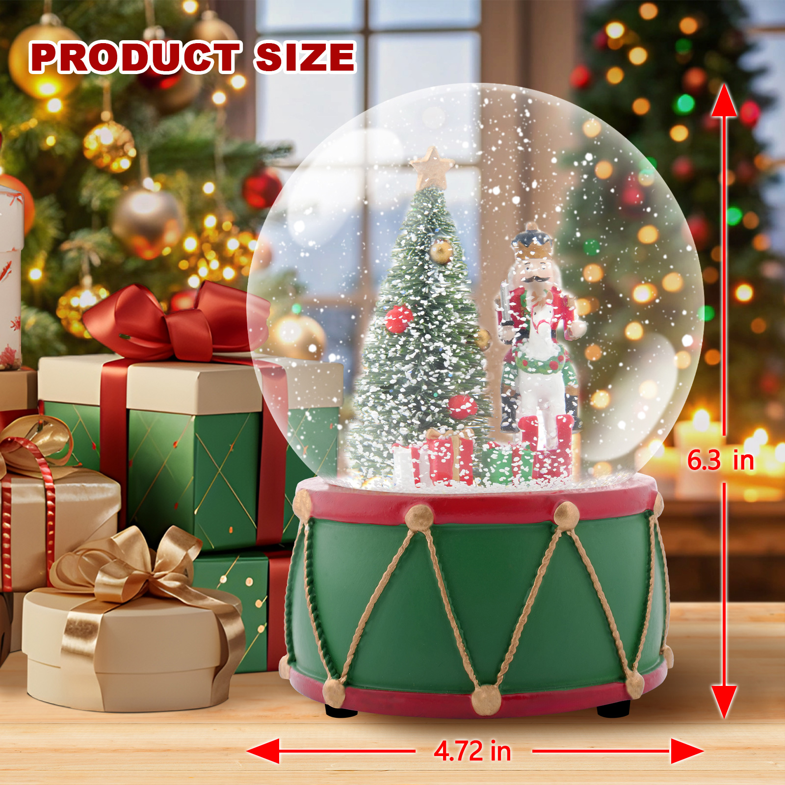 Christmas Music Snow Globe wit - Snow Globe Musical ulasan dan harga