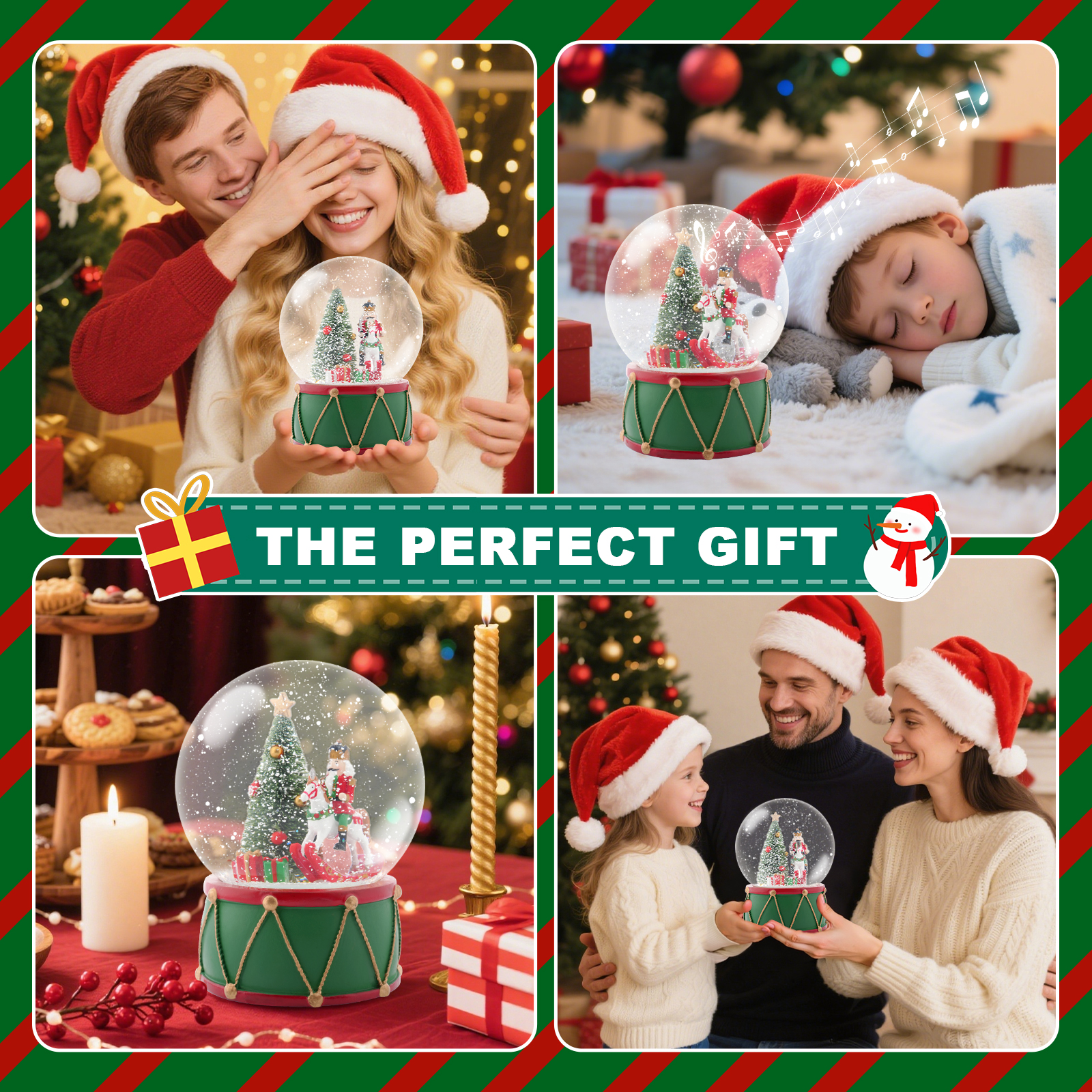 Christmas Music Snow Globe wit - Snow Globe Musical ulasan dan harga