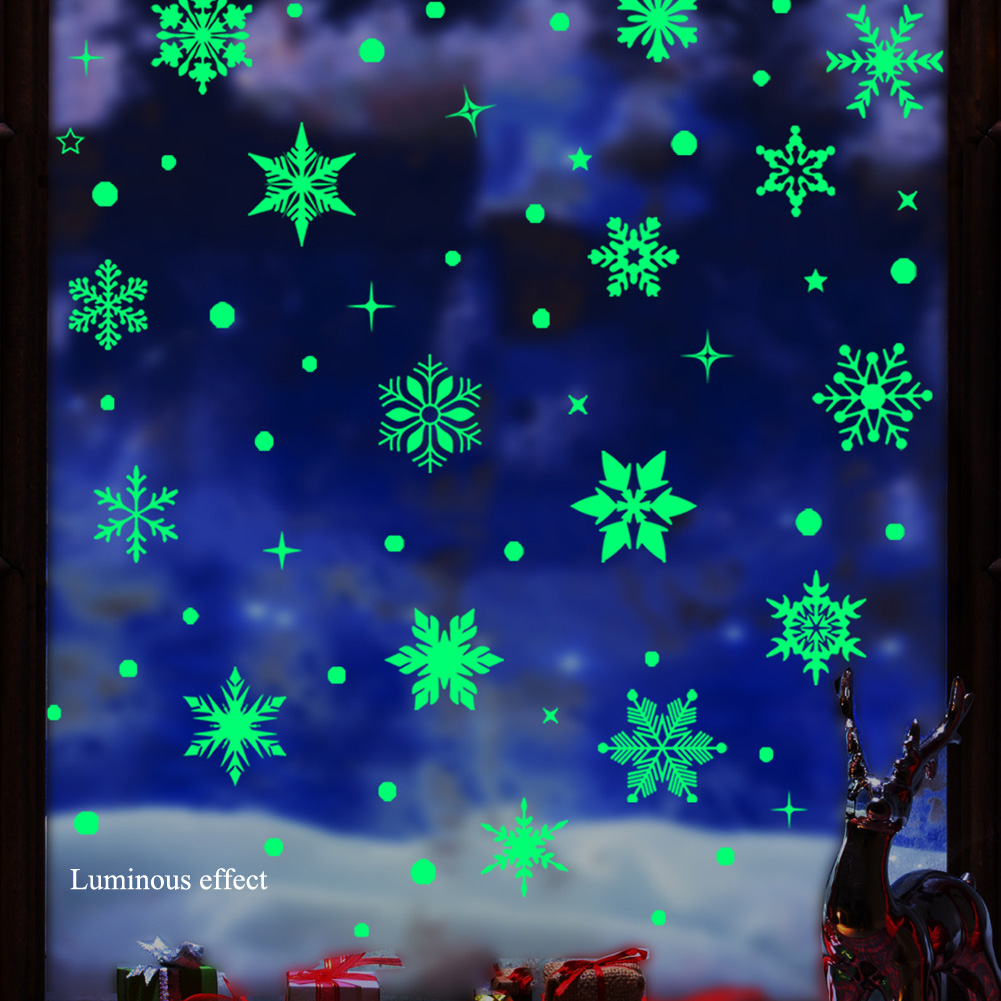 Colorful Luminous Snowflakes W - Snowflake Window Decal ulasan dan harga