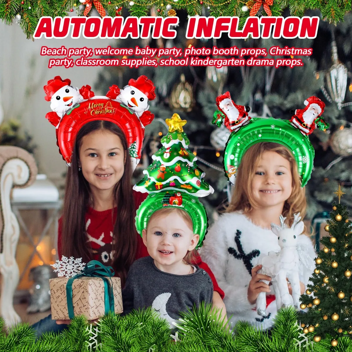 Christmas Inflatable Headbands - Reindeer Antlers Headband ulasan dan harga