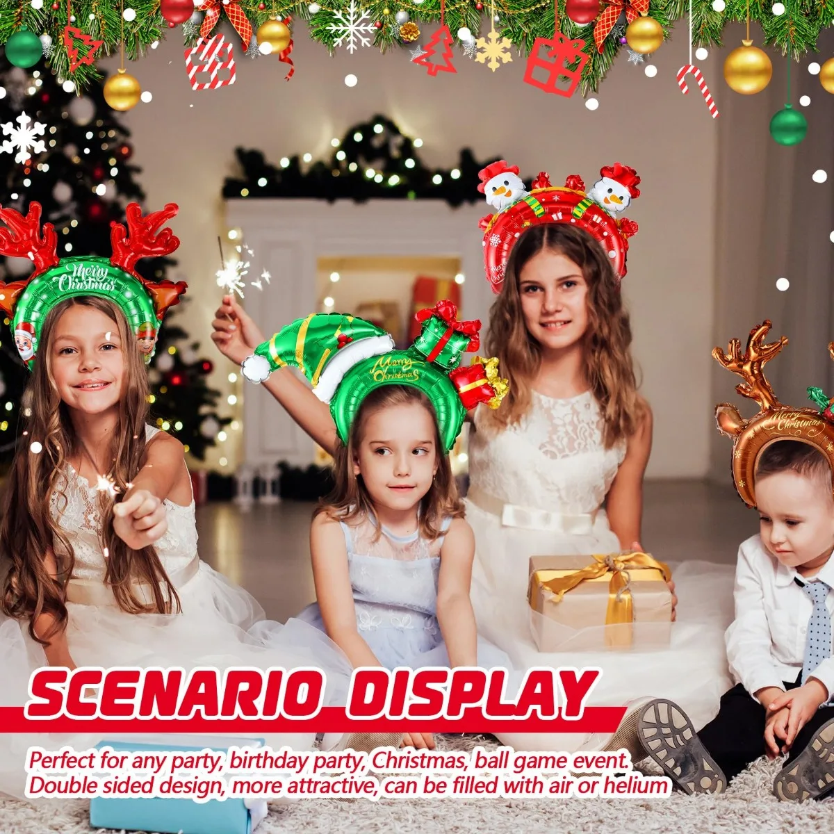 Christmas Inflatable Headbands - Reindeer Antlers Headband ulasan dan harga