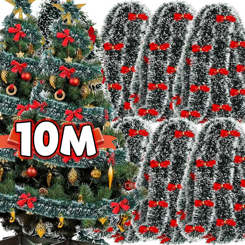 Christmas Bow Tinsel Ribbons G - Tinsel Garland Decoration ulasan dan harga