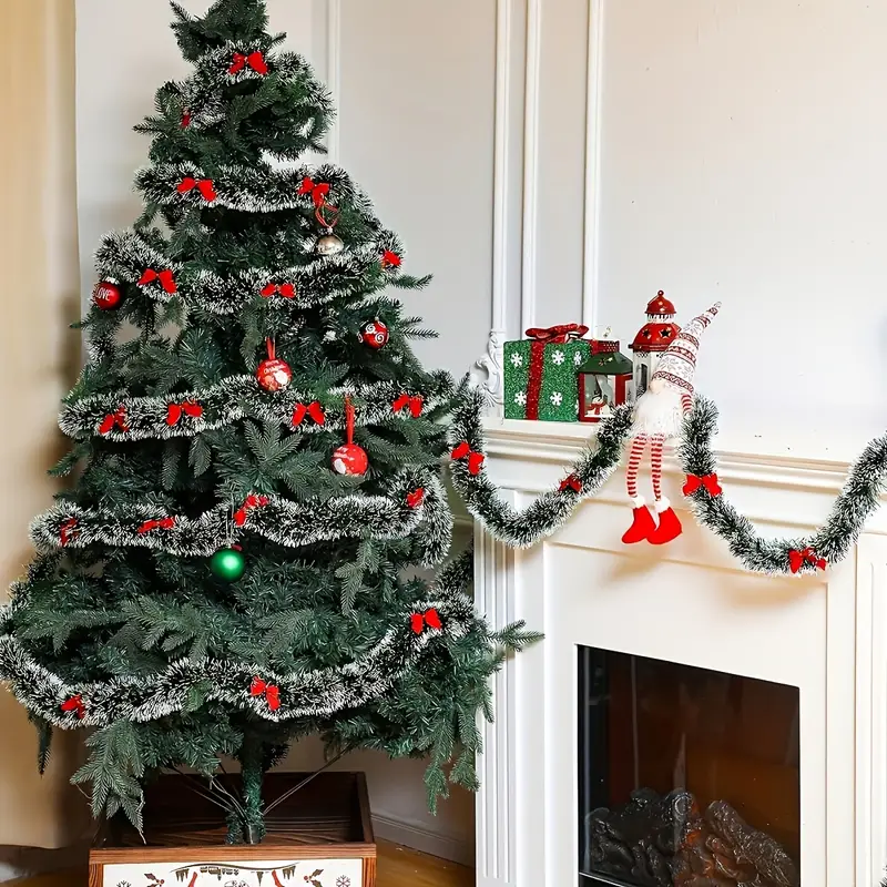 Christmas Bow Tinsel Ribbons G - Tinsel Garland Decoration ulasan dan harga