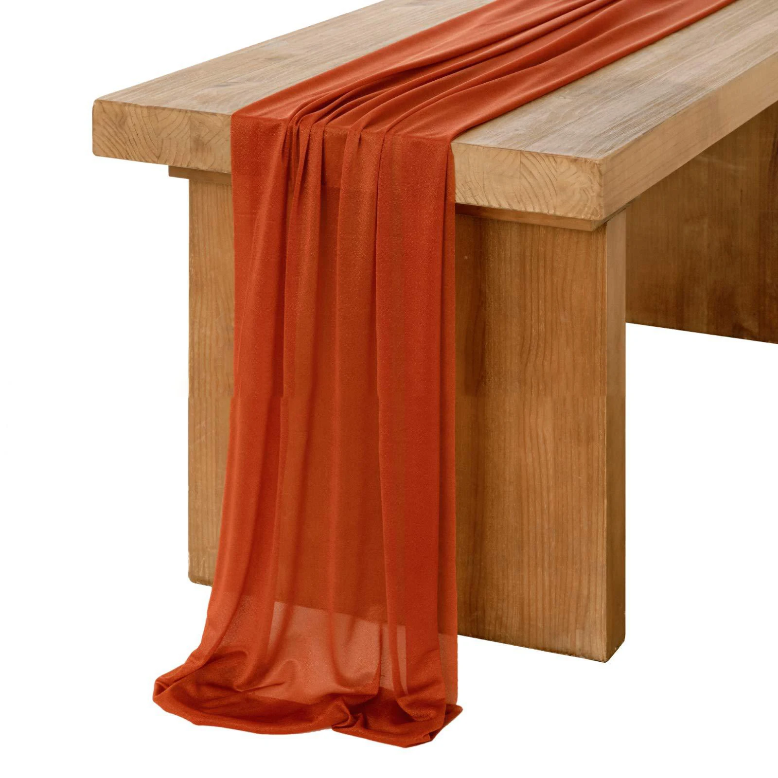 Chiffon White Table Runner Tab - Christmas Table Runner ulasan dan harga