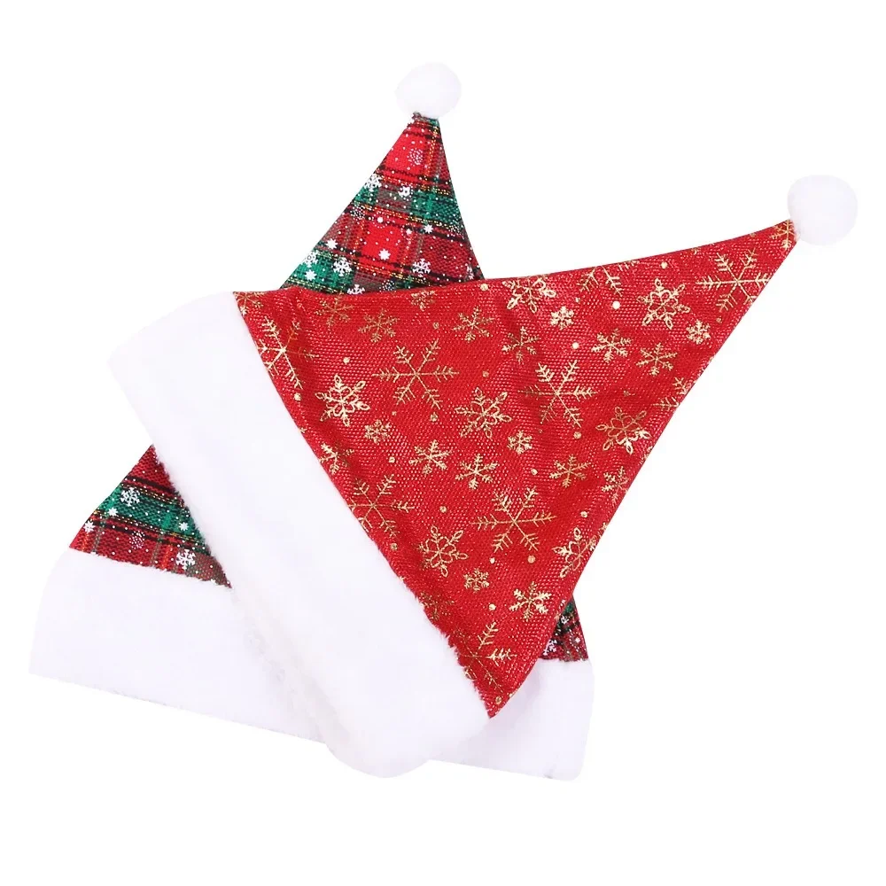 Thick Christmas Hat Red Checke - Santa Hat Plush ulasan dan harga