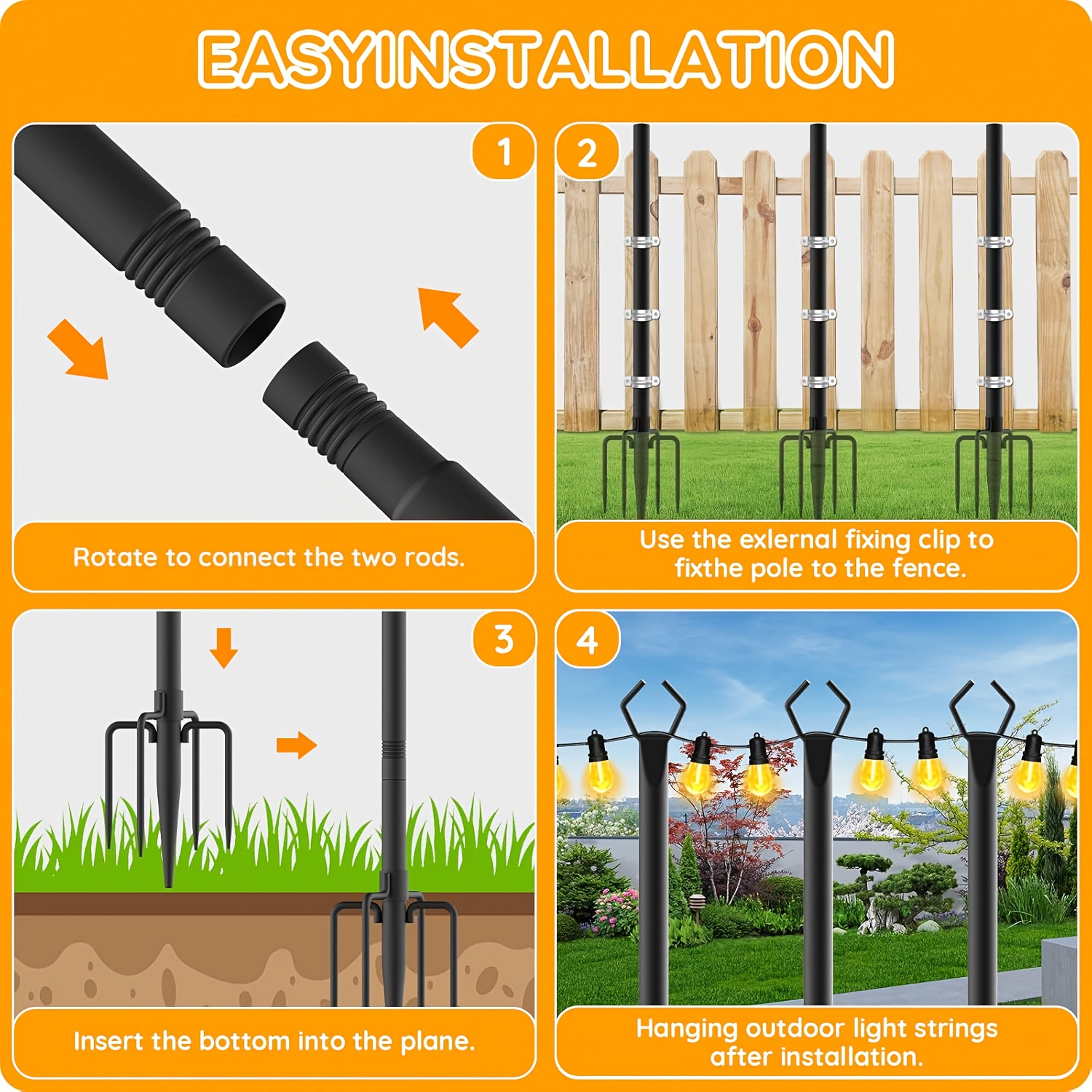 6/4/2 Pack 8.9Ft Heavy Duty Me - Christmas Lights Outdoor ulasan dan harga