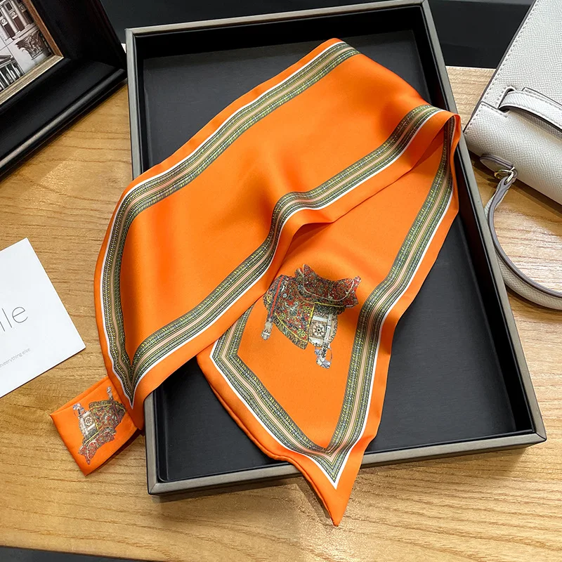 Retro Print Skinny Silk Scarfs - Ribbon Bow Gift ulasan dan harga