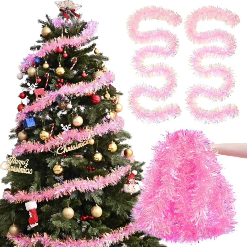 2M Pink Christmas Tinsel Garla - Tinsel Garland Decoration ulasan dan harga