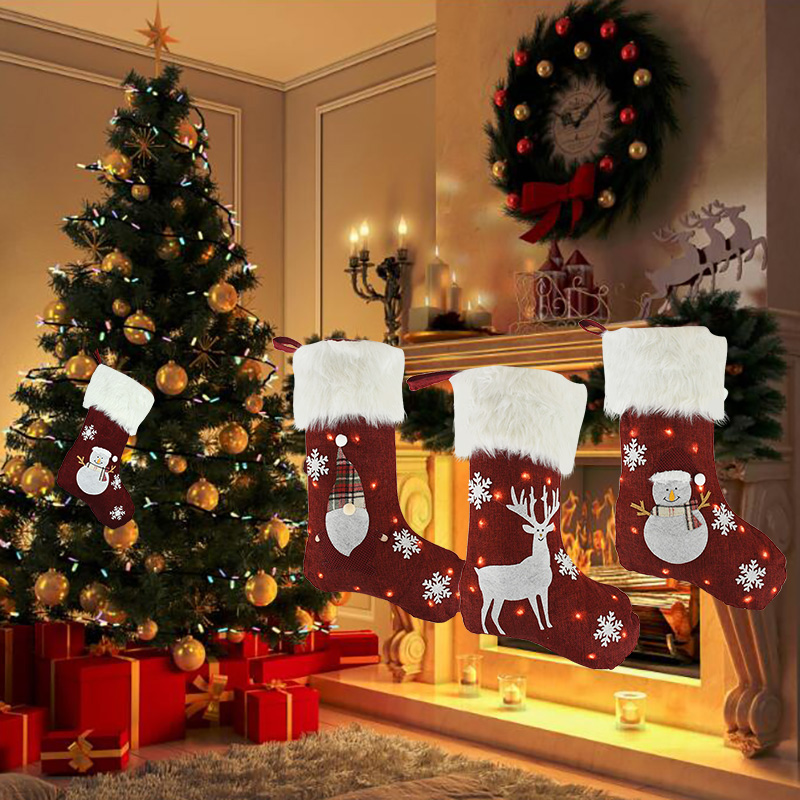 Christmas Socks With Led Light - Christmas Stocking Hanging ulasan dan harga