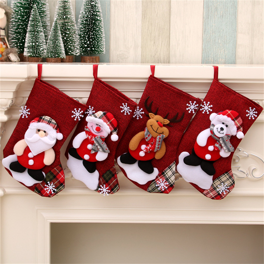 Linen Christmas Stockings Gift - Christmas Stocking Hanging ulasan dan harga