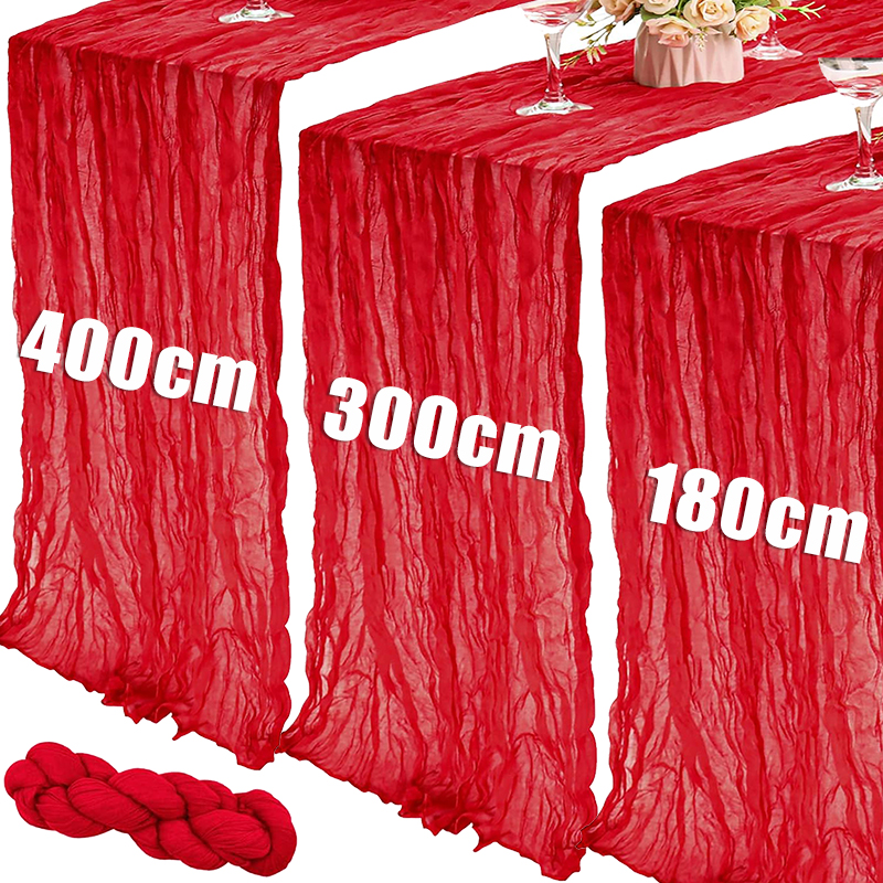 1.8/3/4M Long Red Table Runner - Christmas Table Runner ulasan dan harga