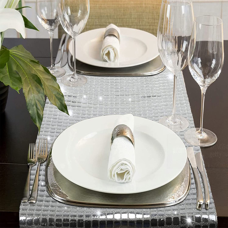 Shiny Mirror Gold/Silver Foil  - Christmas Table Runner ulasan dan harga