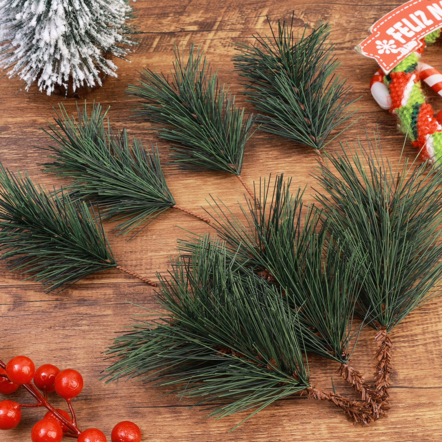 Fake Tree Leaves Branches Arti - Christmas Wreath Fake ulasan dan harga