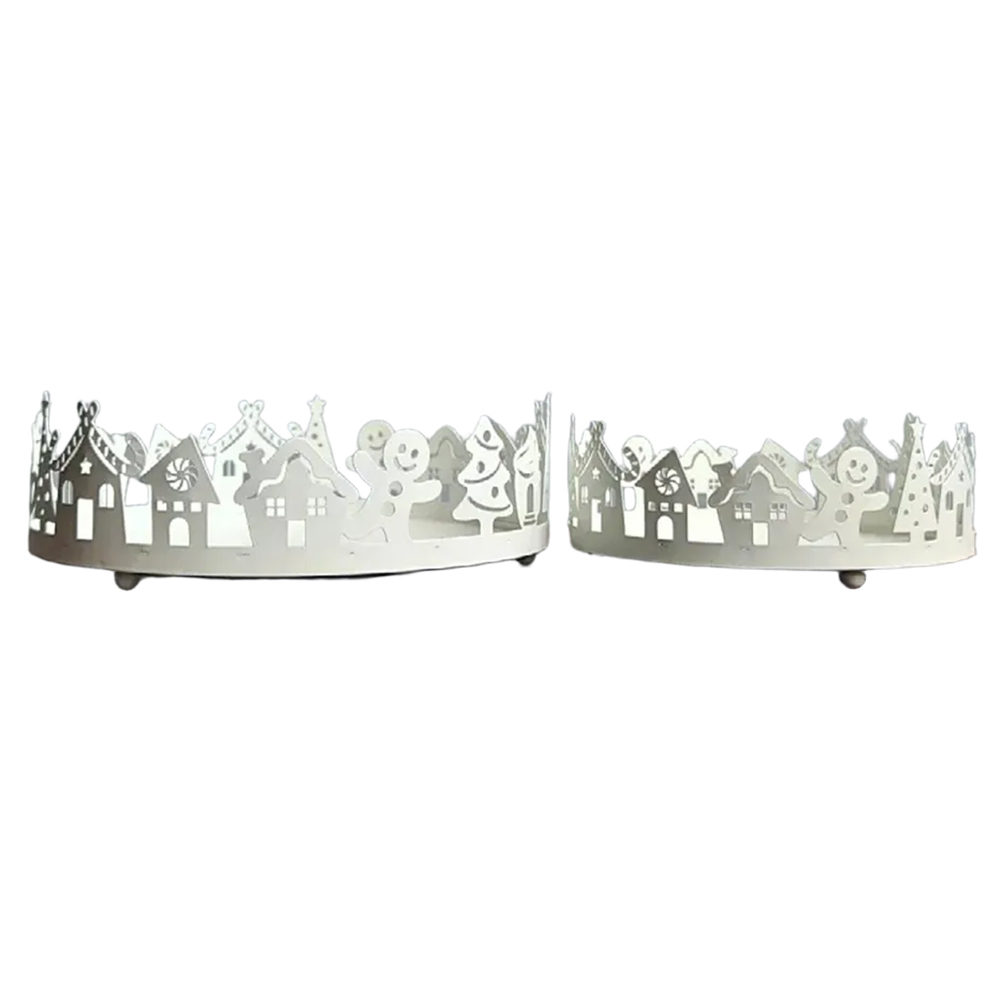 Decorative Christmas iron tray - Holiday Candle Set ulasan dan harga