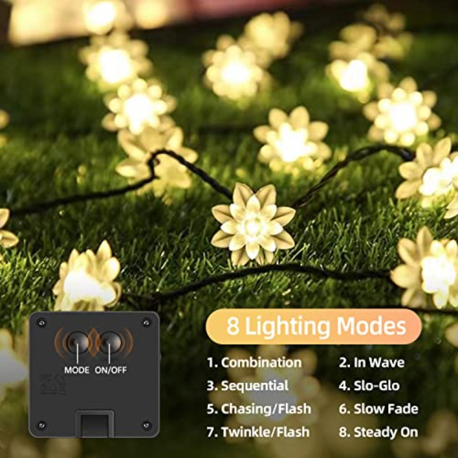 Solar Flower String Lights Out - Christmas Lights Outdoor ulasan dan harga