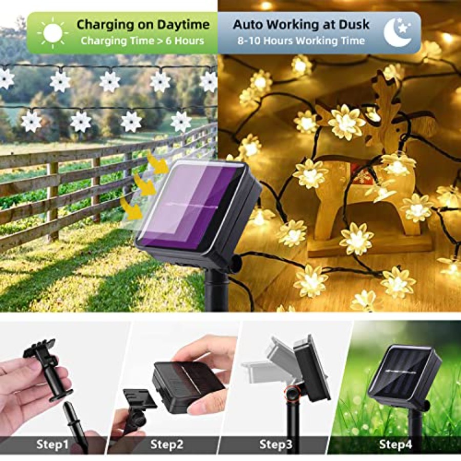 Solar Flower String Lights Out - Christmas Lights Outdoor ulasan dan harga