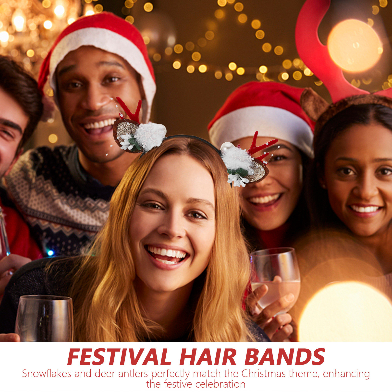 4Pcs Festive Reindeer Antlers  - Reindeer Antlers Headband ulasan dan harga