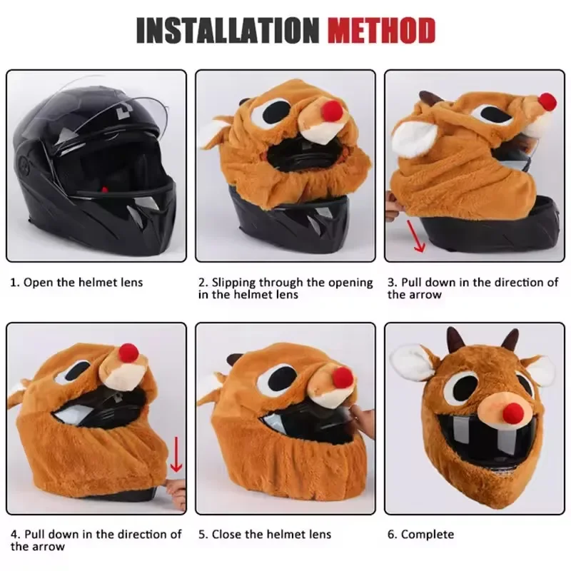 Motorcycle Cartoon Plush Helme - Santa Hat Plush ulasan dan harga