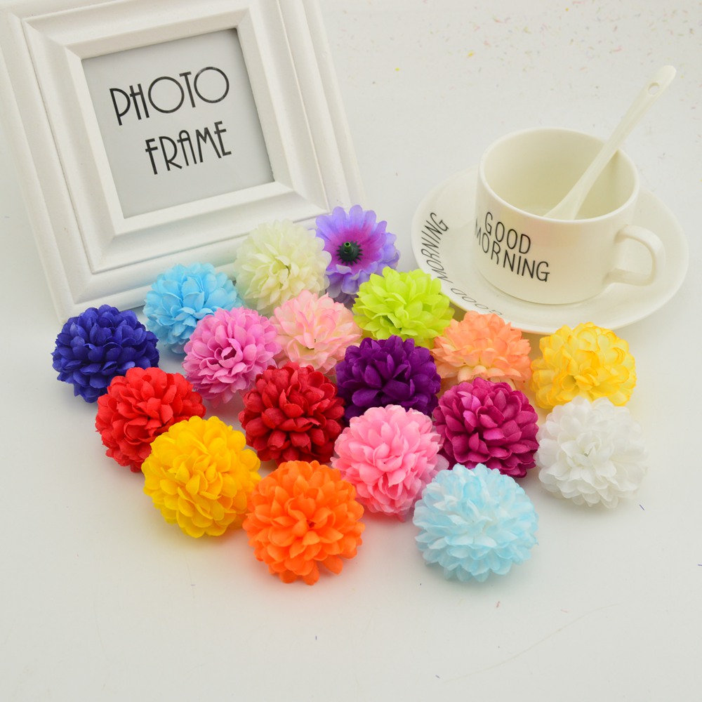 200PCS 5CM Silk Chrysanthemum  - Christmas Wreath Fake ulasan dan harga