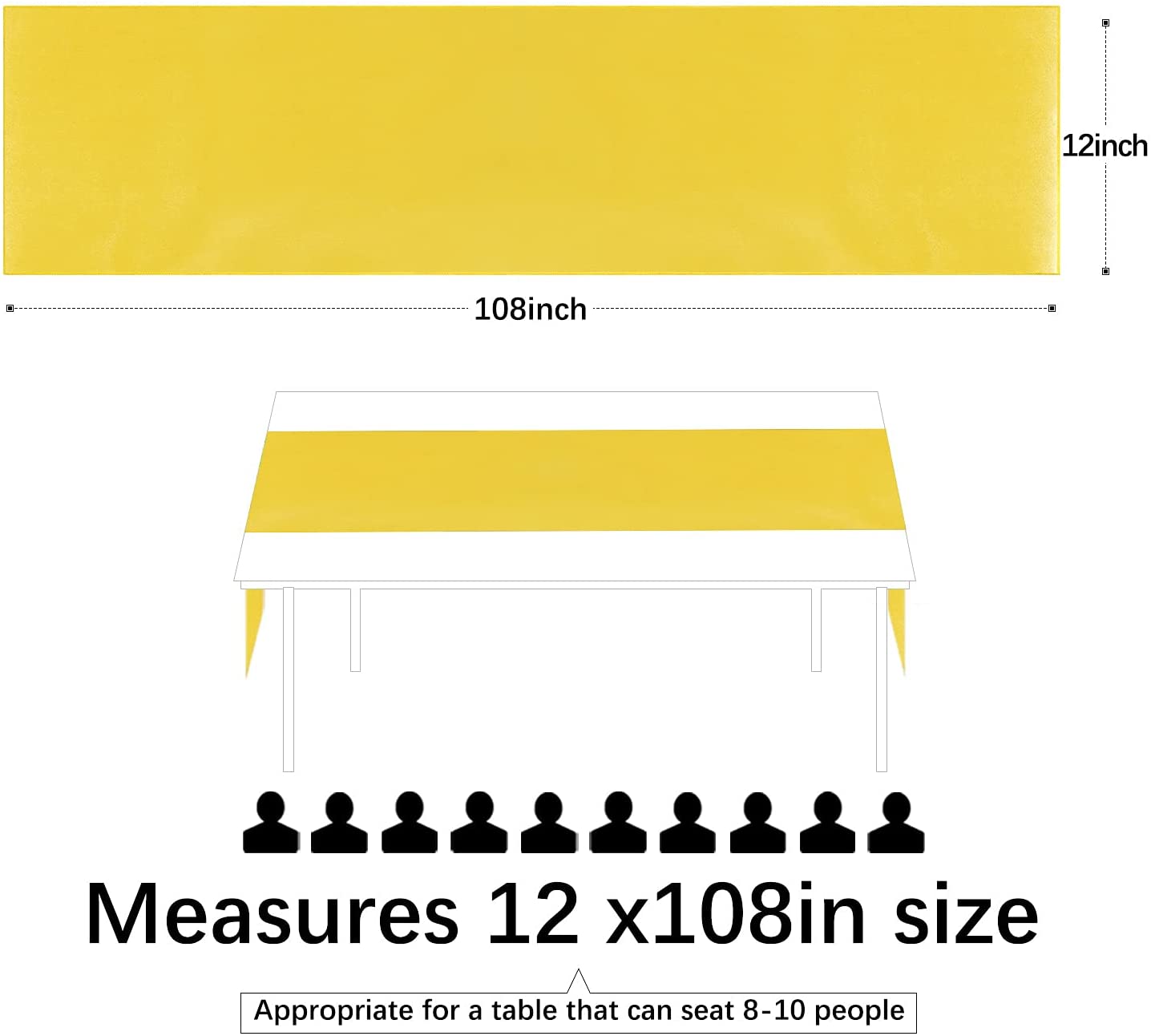 12x108 Inch Satin Wedding Tabl - Christmas Table Runner ulasan dan harga