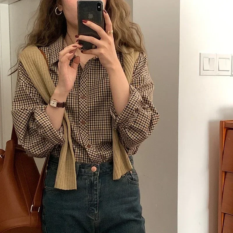 Plaid Shirts Women Retro Turn- - Christmas Throw Blanket ulasan dan harga