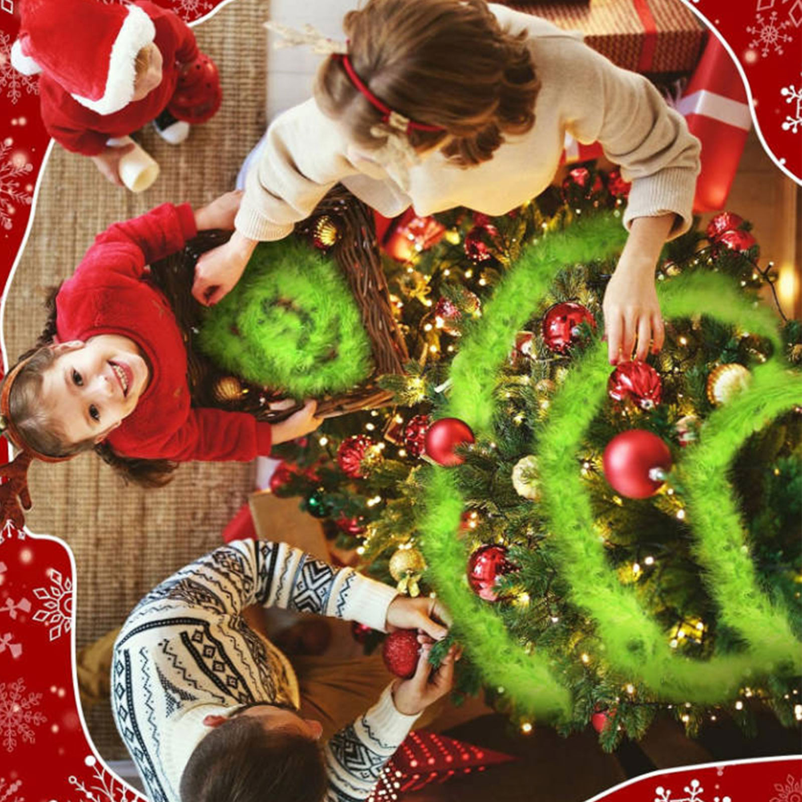 Christmas Garland 3 PCS 20 Fee - Tinsel Garland Decoration ulasan dan harga