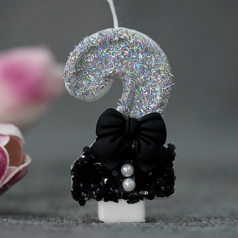 Midnight Bow & Pearl 0-9 Numbe - Holiday Candle Set ulasan dan harga