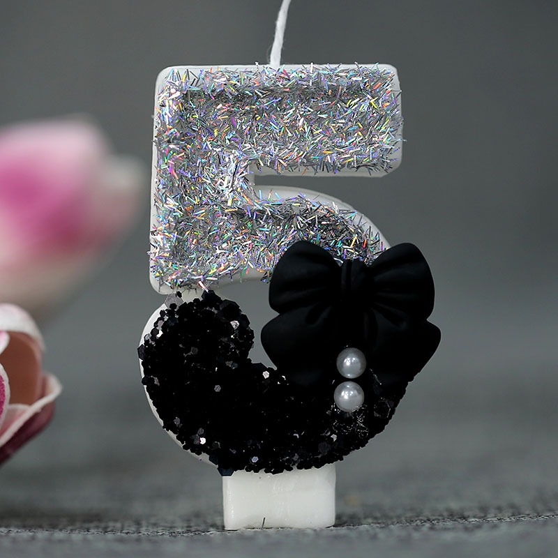 Midnight Bow & Pearl 0-9 Numbe - Holiday Candle Set ulasan dan harga