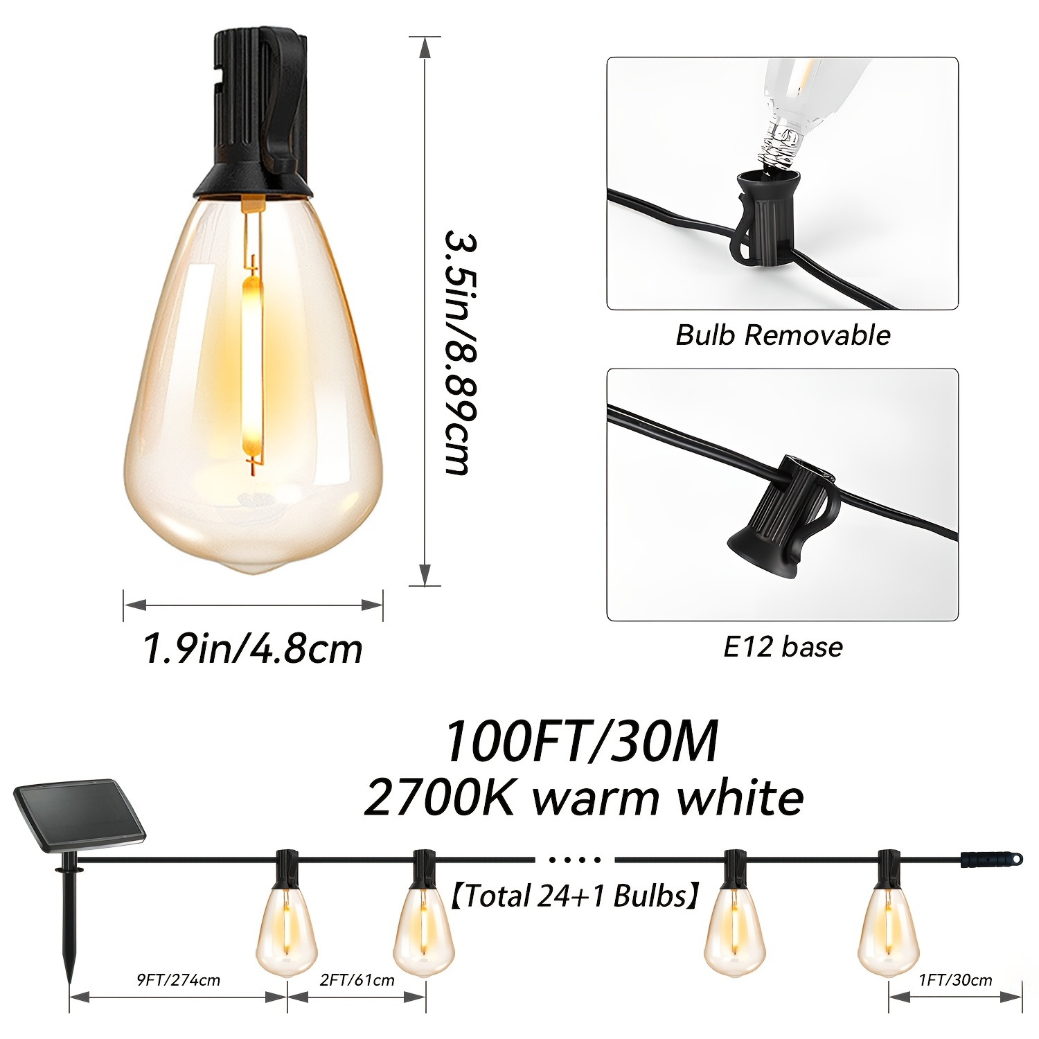 50/100 Ft Solar Outdoor String - Christmas Lights Outdoor ulasan dan harga