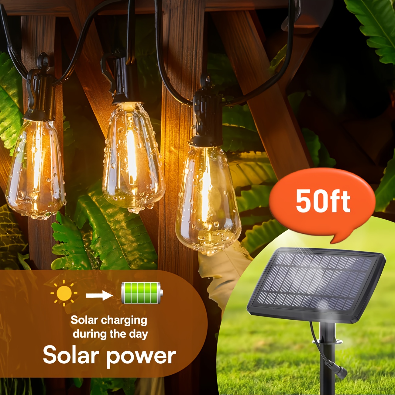 50/100 Ft Solar Outdoor String - Christmas Lights Outdoor ulasan dan harga