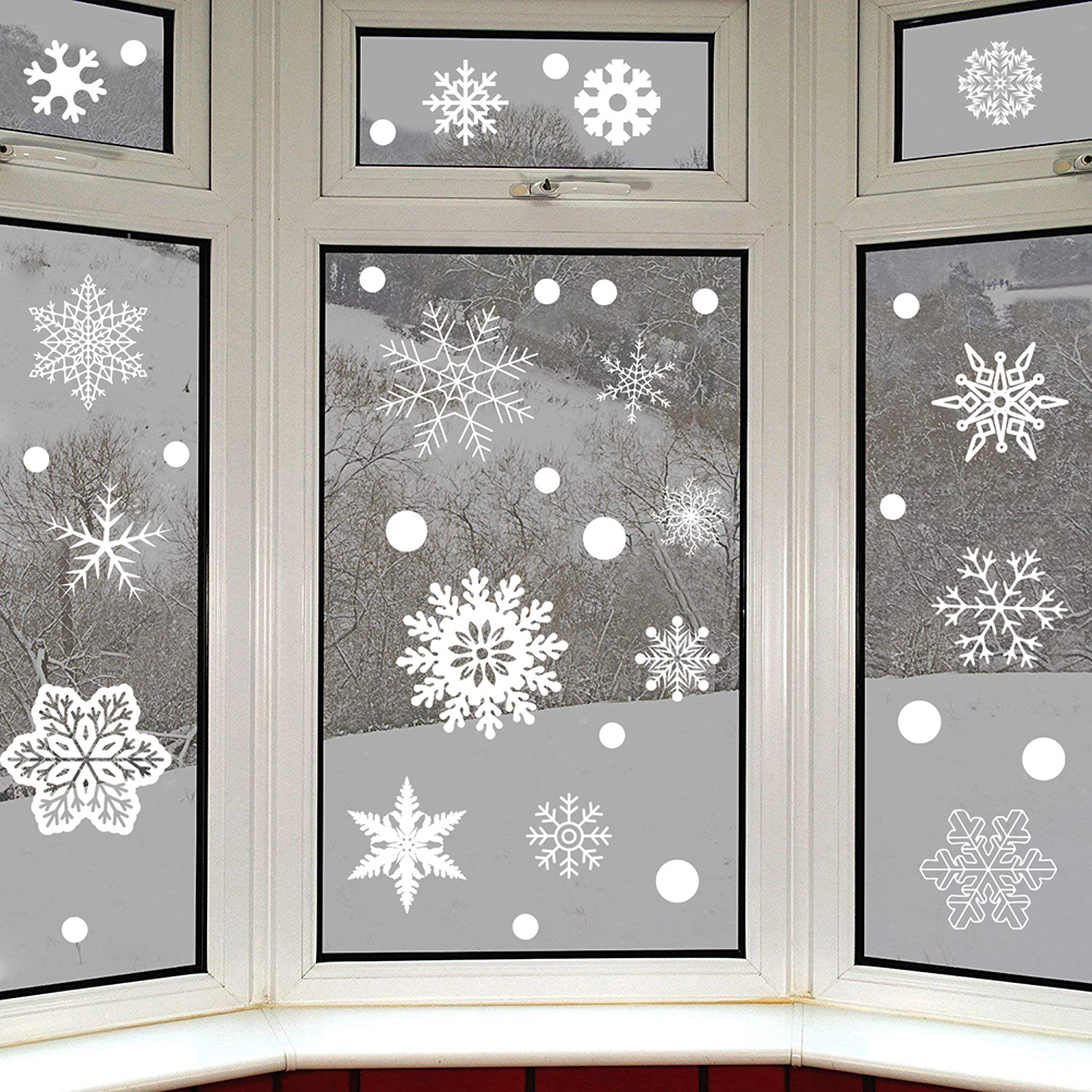 37PCS Gift Xmas Festival Suppl - Snowflake Window Decal ulasan dan harga
