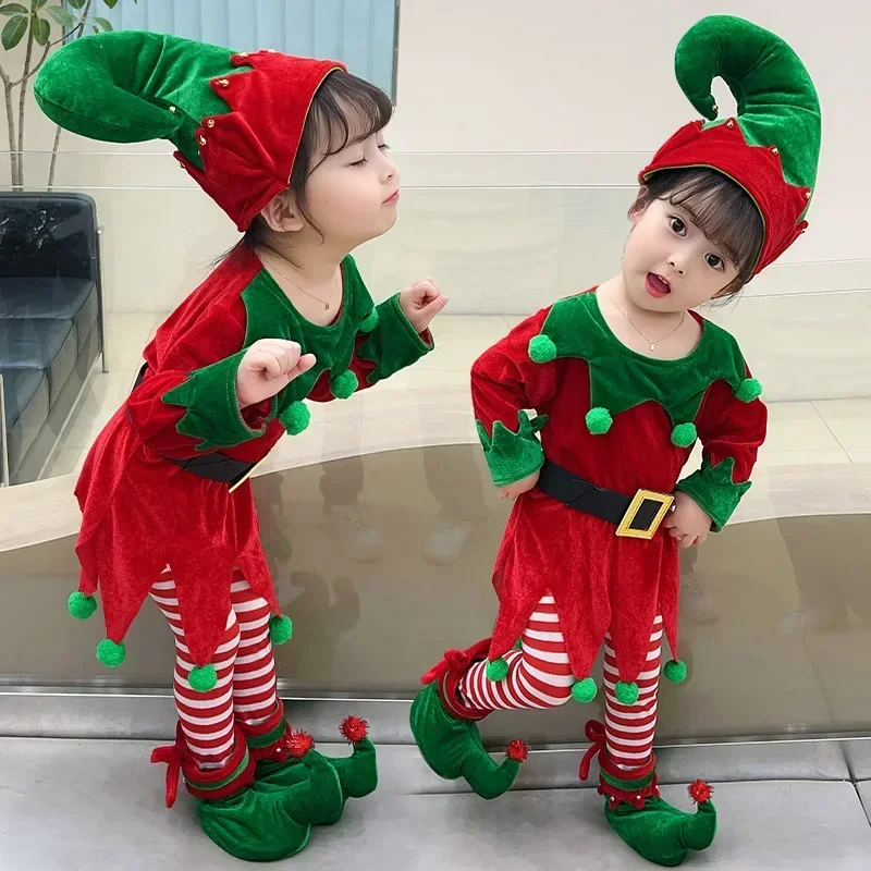 Fancy New Year Green Santa Cla - Elf Costume Christmas ulasan dan harga